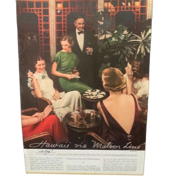 Vintage 1935 Matson Line Cruise Hawaii Via Ad Advertisement - Picture 3 of 4